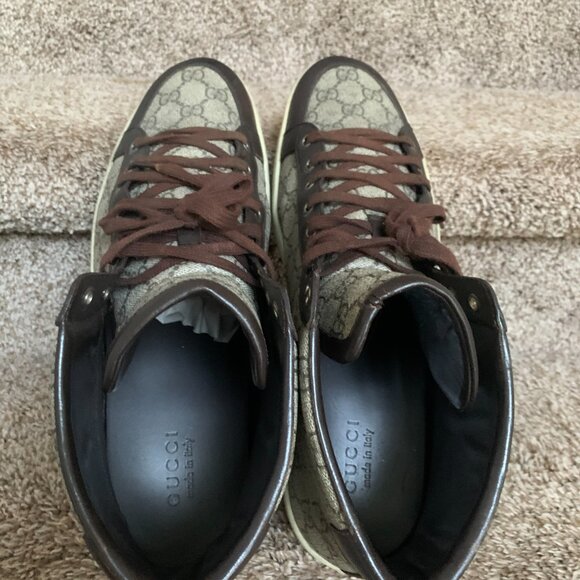 Gucci Men\'s Monogram Tan Leather Sneakers main image 7